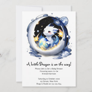 Fantasy-Thated Dragon Baby Shower Inbjudningar
