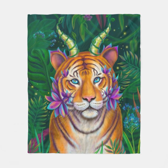 Fantasy Tiger Fleecefilt (Framsidan)
