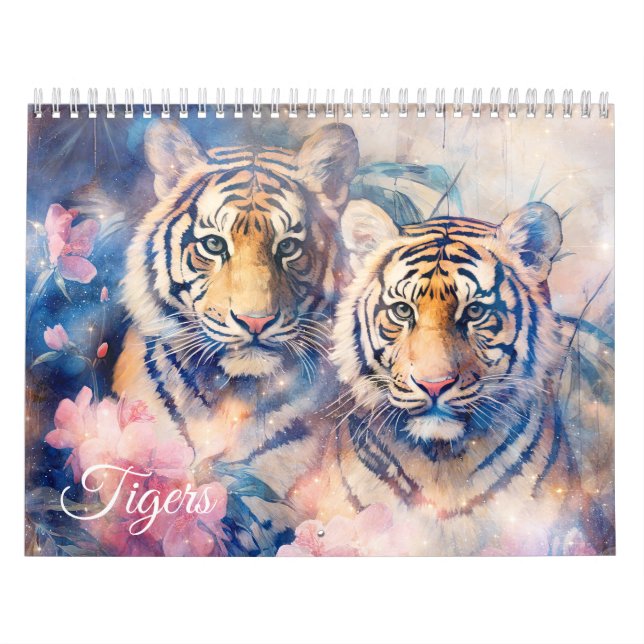 Fantasy Tigers in Abstract Style Kalender (Omslag)