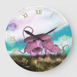 Fantasy Toadstools Wall Clock Stor Klocka