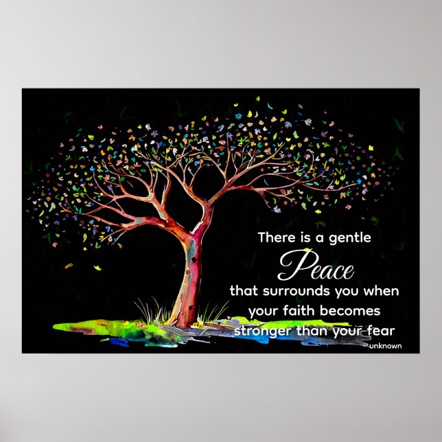 *~* Fantasy Träd AP81 Etheral Quote Black Poster (Framsidan)