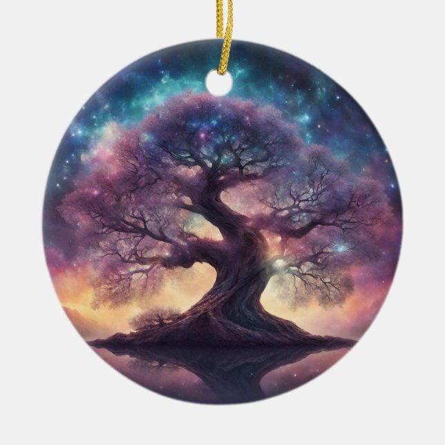 Fantasy Träd Art Julgransprydnad Keramik (Framsidan)