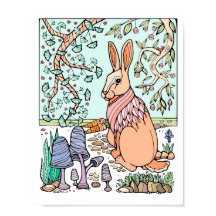 Fantasy Träd Forest Shawled Rabbit