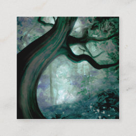 Fantasy Träd Fyrkantigt Visitkort