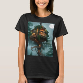 Fantasy Träd House Digital Artwork T Shirt