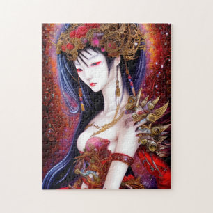 Fantasy Triptych, vacker japansk flicka Pussel