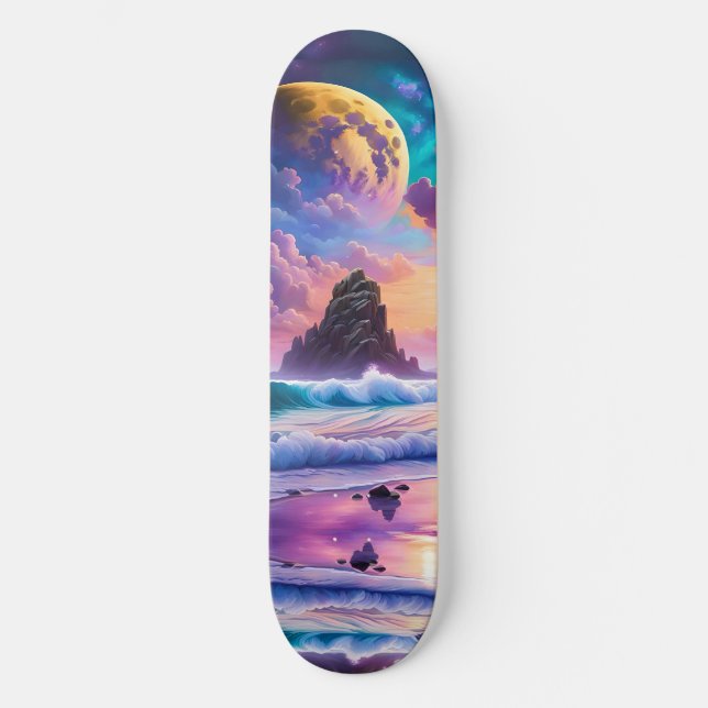 Fantasy Tropical Beach Mini Skateboard Bräda 18,5 Cm (Framsida)