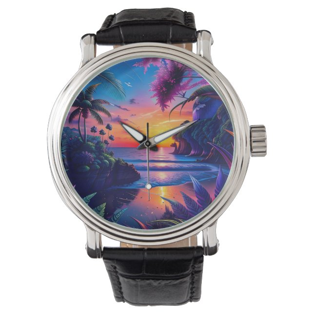 Fantasy Tropical Beach Two Armbandsur (Framsida)