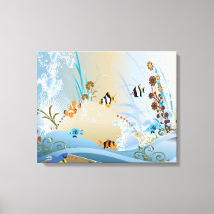 Fantasy Tropical Fish Aquarium Canvastryck