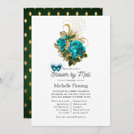Fantasy Turcos - Teal and Guld Shower by Mail Inbjudningar
