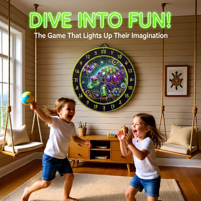 Fantasy Turtle Butterfly Rustic Lodge Decor Darttavla (Skapare uppladdad)