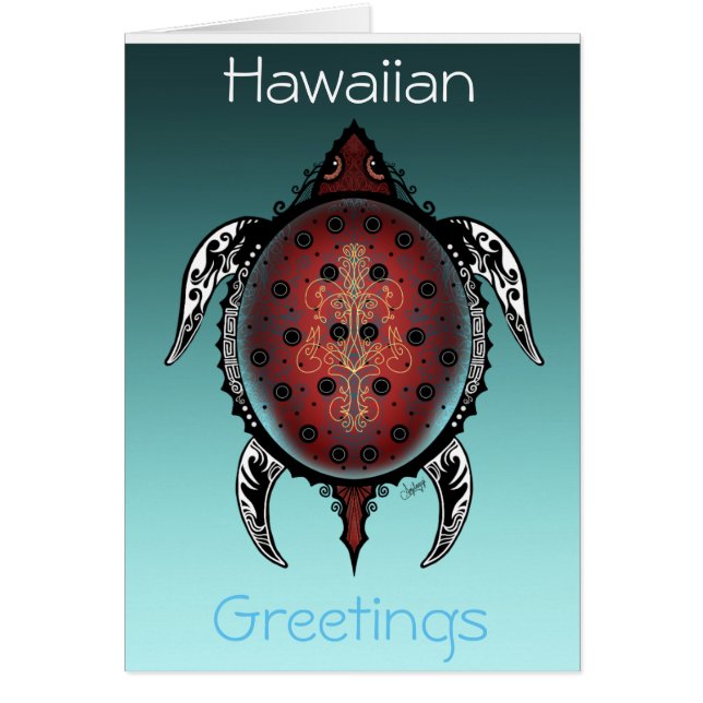 Fantasy Turtle Tattoo Hälsningskort (Framsidan)