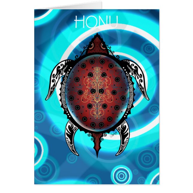 Fantasy Turtle Tattoo Hälsningskort (Framsidan)