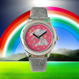 Fantasy Unicorn add namn Flickor Armbandsur