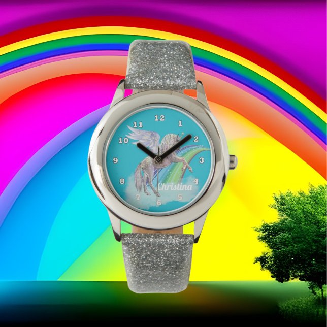 Fantasy Unicorn add namn Flickor Armbandsur (Skapare uppladdad)