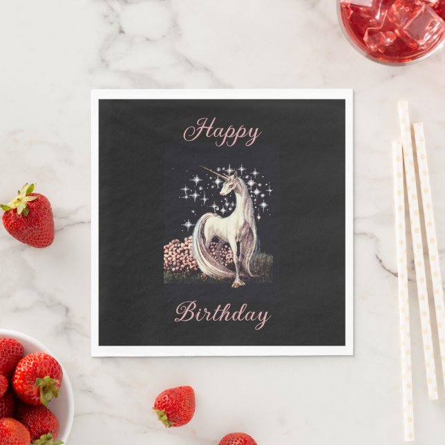 Fantasy Unicorn Birthday Pappersservett (Insitu)
