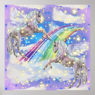 Fantasy Unicorn-flickors rum poster