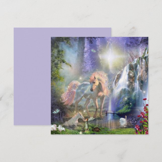 Fantasy Unicorn Mamma och Baby (Fram/baksida)