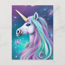 Fantasy Unicorn med Blue and Rosa Hair