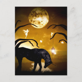 Fantasy Unicorn och älvors vycard Vykort