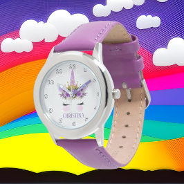 Fantasy unicorn princess ansikte namn armbandsur