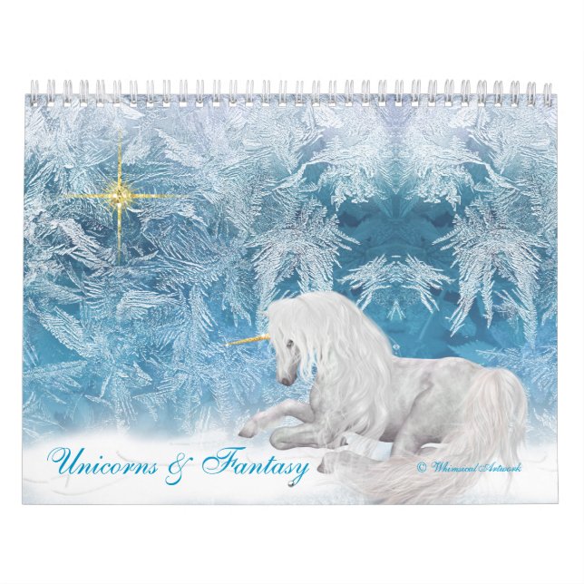 Fantasy Unicorns och Pegasus om Ice 2020 Calendar Kalender (Omslag)
