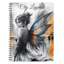 Fantasy urban fairy elegant skönhet drömam ljus anteckningsbok
