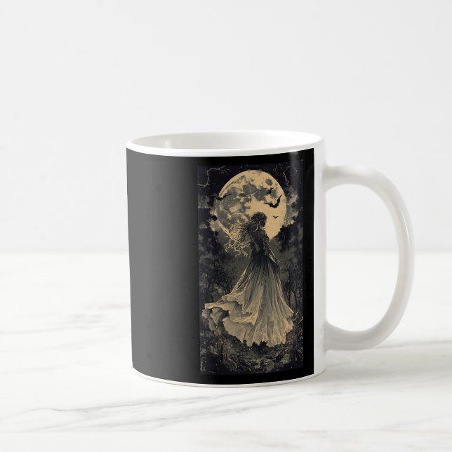 Fantasy Vampire Moonlight, vackert Witch Gothic Fa Kaffemugg (Höger)