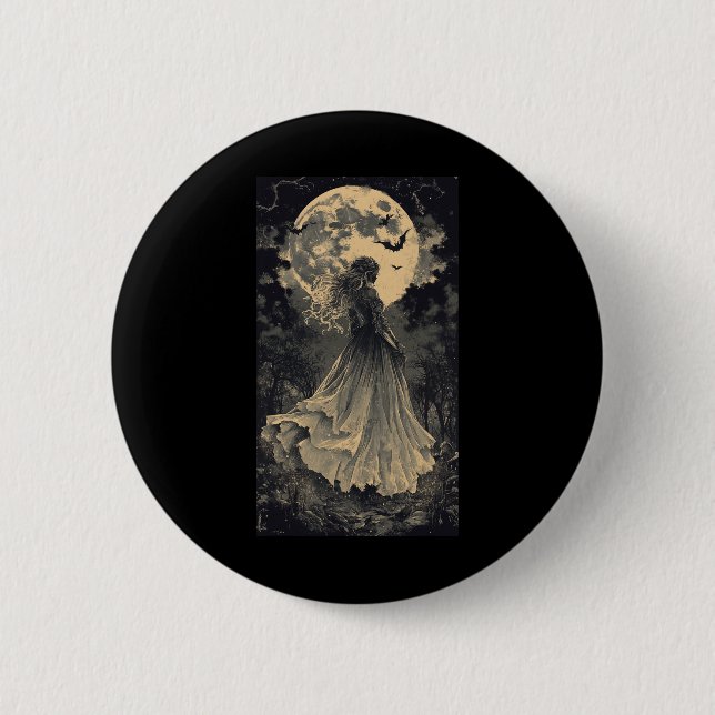 Fantasy Vampire Moonlight, vackert Witch Gothic Fa Knapp (Framsida)