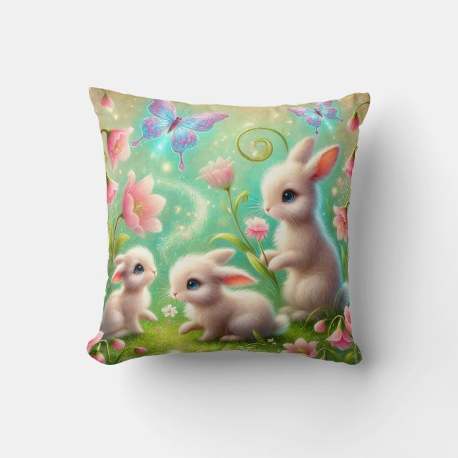 Fantasy Vår Bunny Garden Kudde (Framsida)