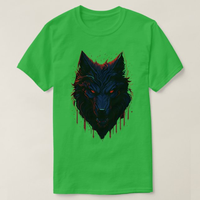 Fantasy Varg Illustration 3D Vector Art i Pastel T Shirt (Design framsida)