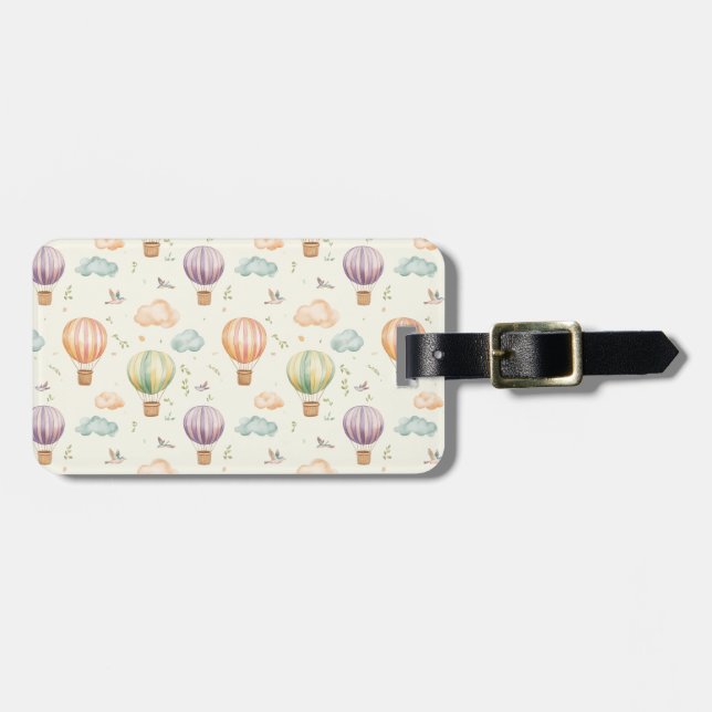 Fantasy varmluftsballongmönster Vattenfärg Design Bagagebricka (Horisontell Framsida)