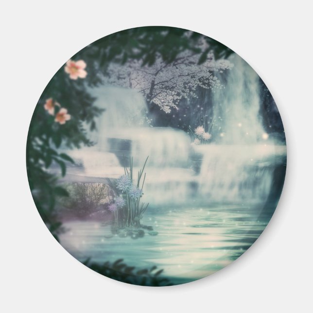 Fantasy vattenfallskaskad magnet (Framsidan)