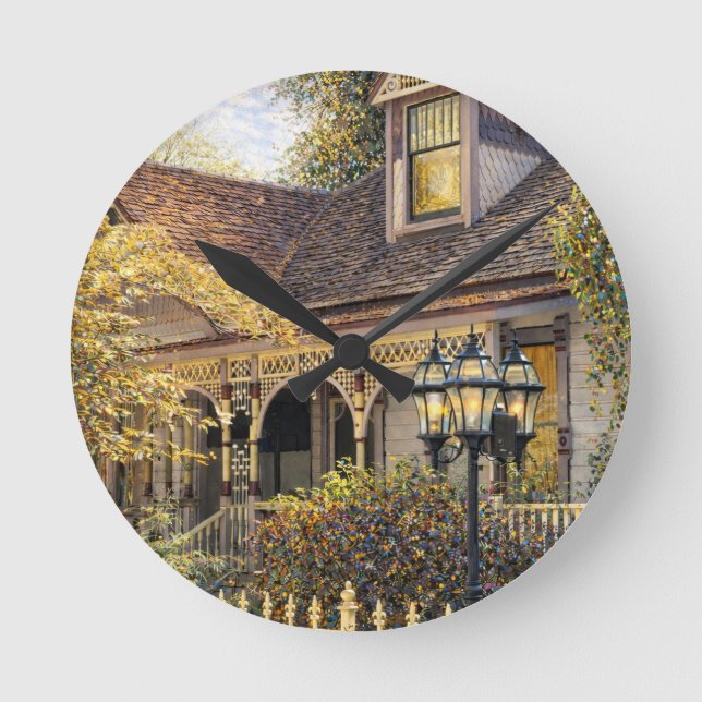 Fantasy Victorian Gingerbread I Rund Klocka (Framsida)