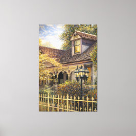 Fantasy Victorian Pepparkaks Hus I Canvastryck
