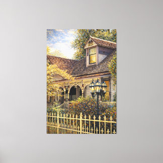 Fantasy Victorian Pepparkaks Hus I Canvastryck