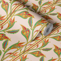 Fantasy Vine of red, grönt, guld löv on