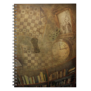 Fantasy Vintage Alice i Wonderland Journal Anteckningsbok