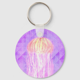 Fantasy Violet Lila Artistic Jellyfish Nyckelring