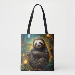 Fantasy Vivid Flowers Majestic Sloth Tygkasse