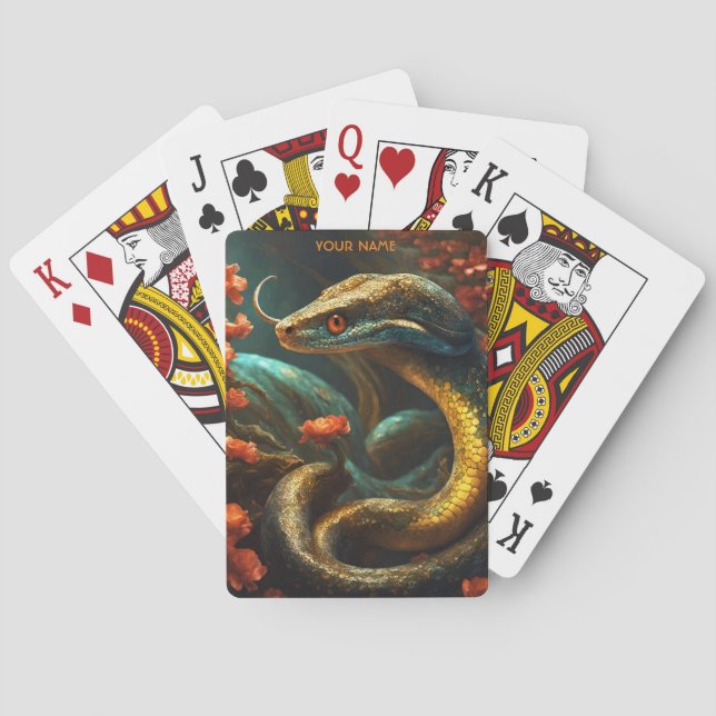 Fantasy Vivid Flowers Mamba Serpent Casinokort (Baksidan)
