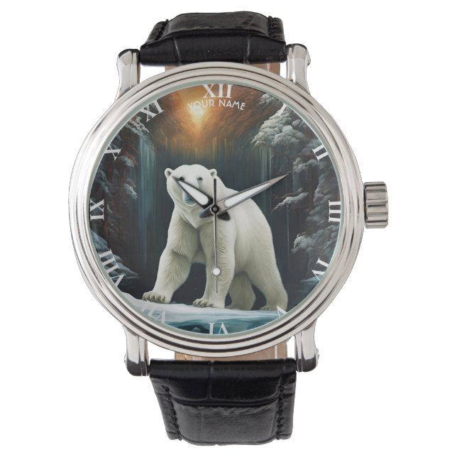 Fantasy Vivid Majestic Polar Bear Armbandsur (Framsida)