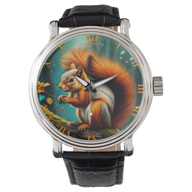 Fantasy Vivid Majestic Red Squirrel Armbandsur (Framsida)