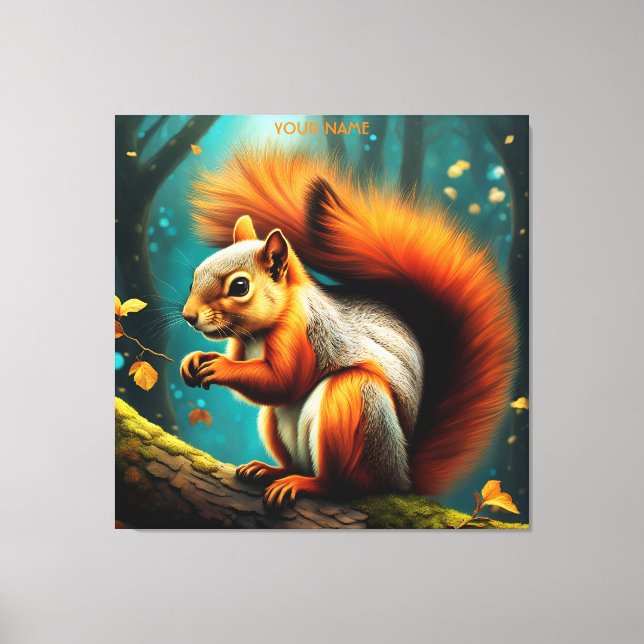 Fantasy Vivid Majestic Red Squirrel Canvastryck (Framsida)
