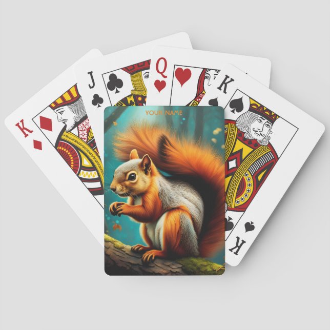 Fantasy Vivid Majestic Red Squirrel Casinokort (Baksidan)