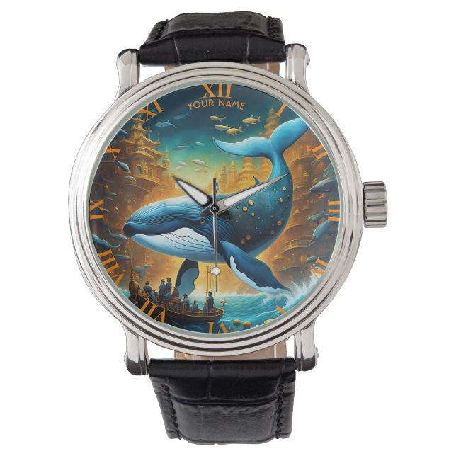 Fantasy Vivid Majestic Underbar Whale Armbandsur (Framsida)