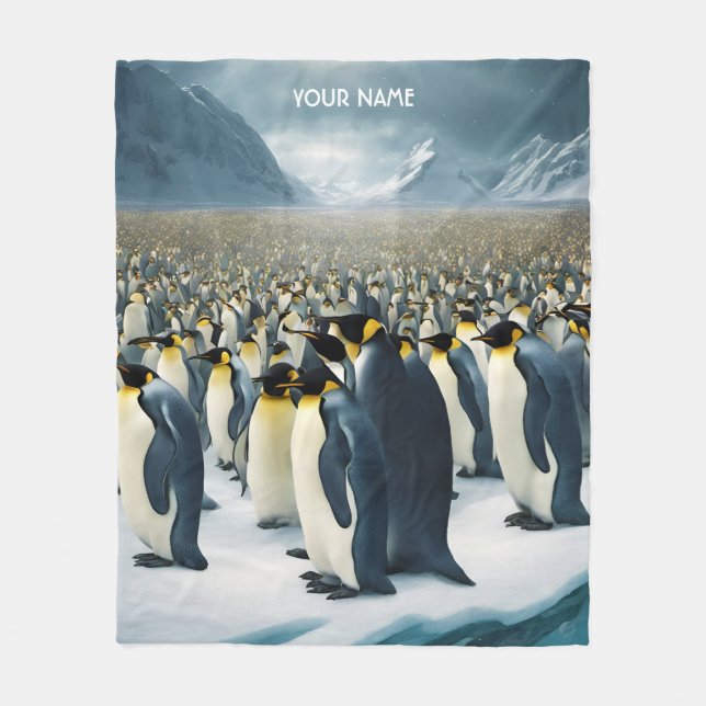 Fantasy Vivid många kejsar Penguins Fleecefilt (Framsidan)