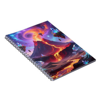 Fantasy Volcano World Photo Notebook Anteckningsbok