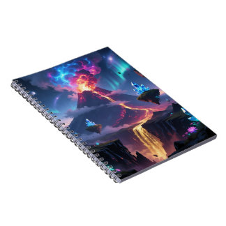 Fantasy Volcano World Photo Notebook Anteckningsbok