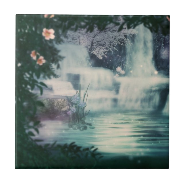 Fantasy Waterfall Cascade Kakelplatta (Framsidan)